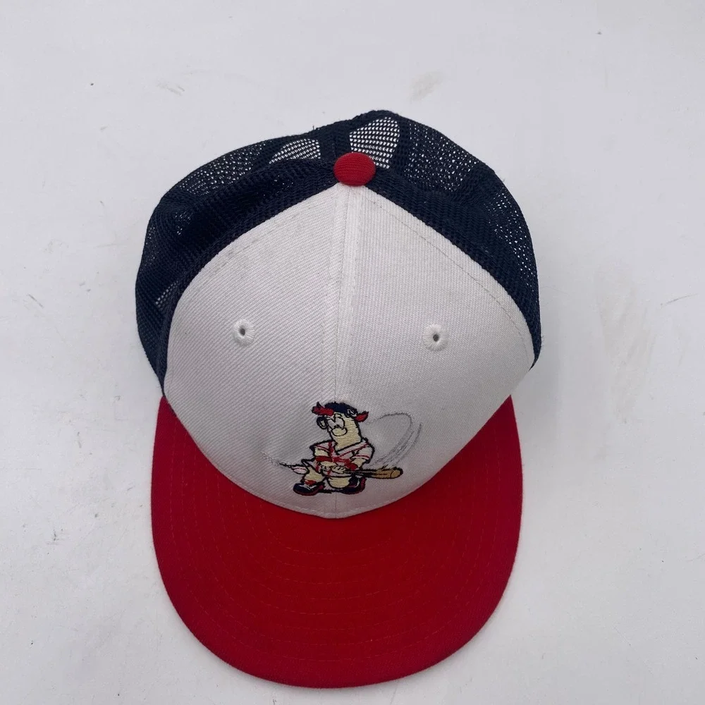 ATLANTA BRAVES New Era 9FIFTY Blooper Mascot Trucker Hat Youth White Navy Red